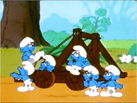 Smurfs_Using_Catapult.gif